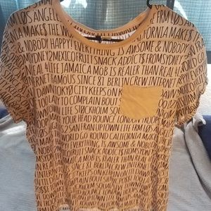 H&M White with words Graphic Tee